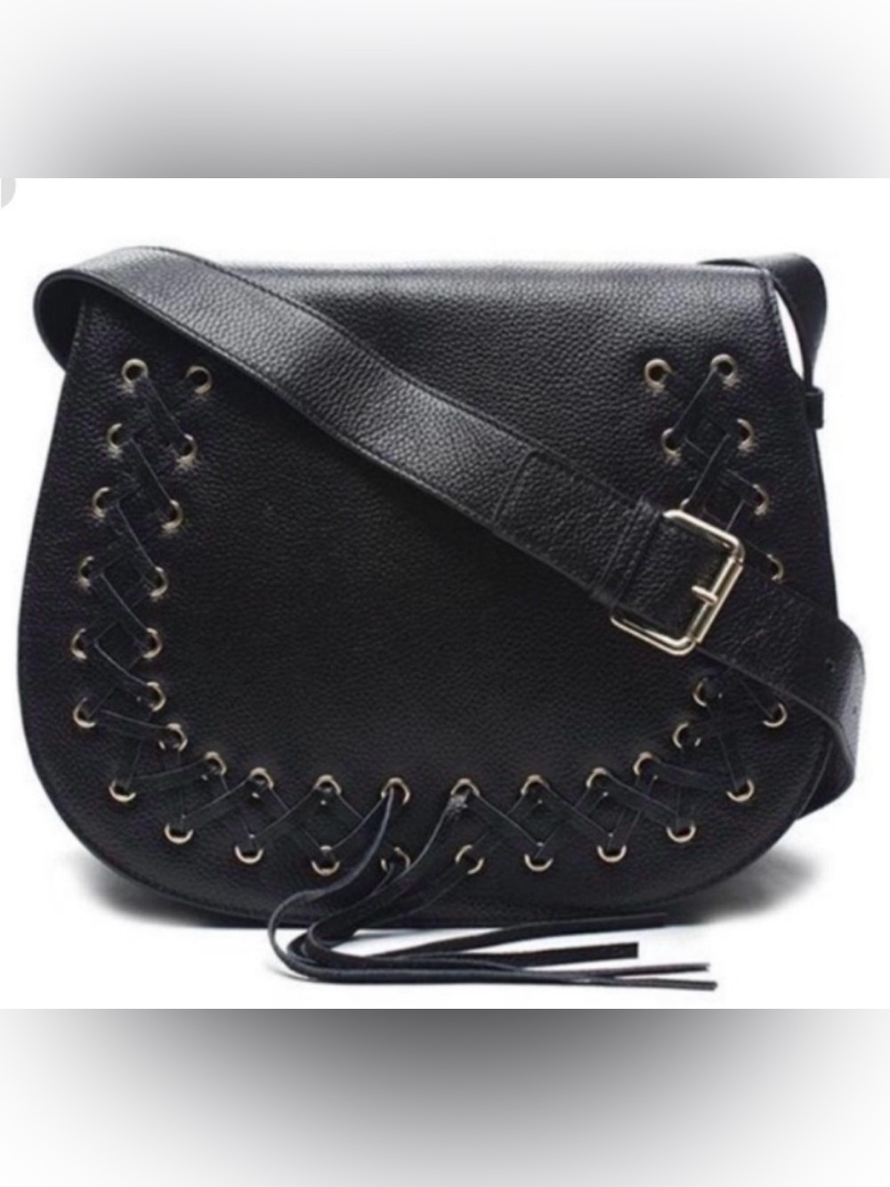 NWOT VIOLETTA boho western crossbody saddle bag boho festival black leather